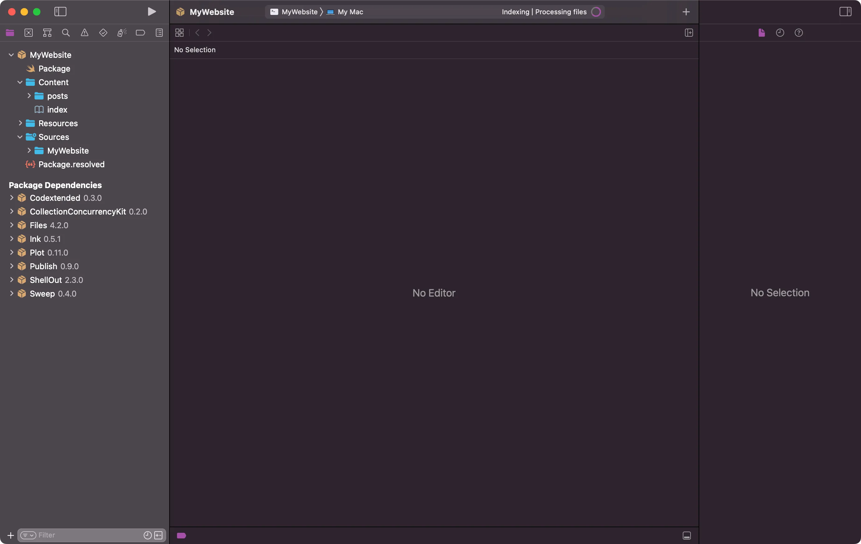 Xcode window with a Package.swift open Xcode window with a Package.swift open