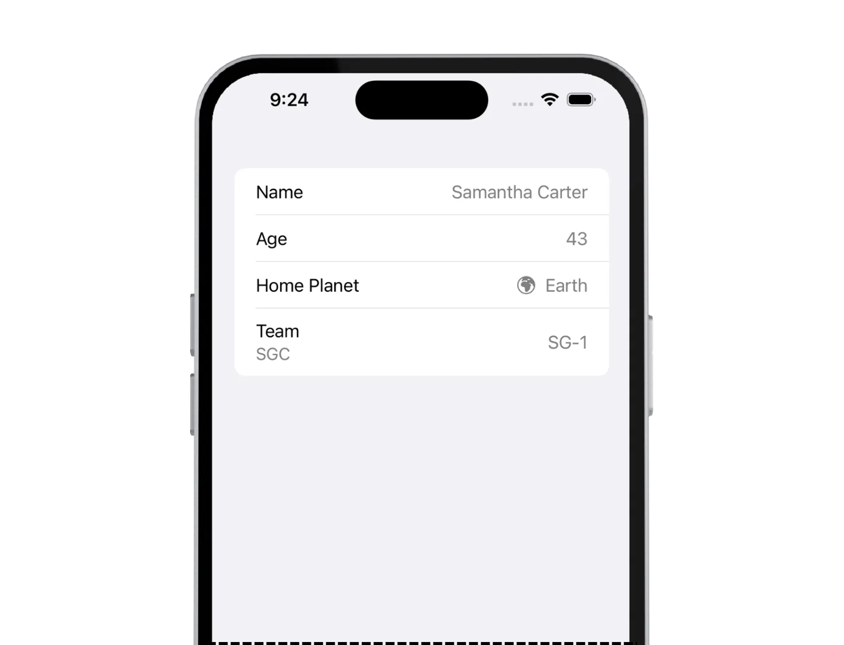 Form with LabeledContent component Form with LabeledContent component