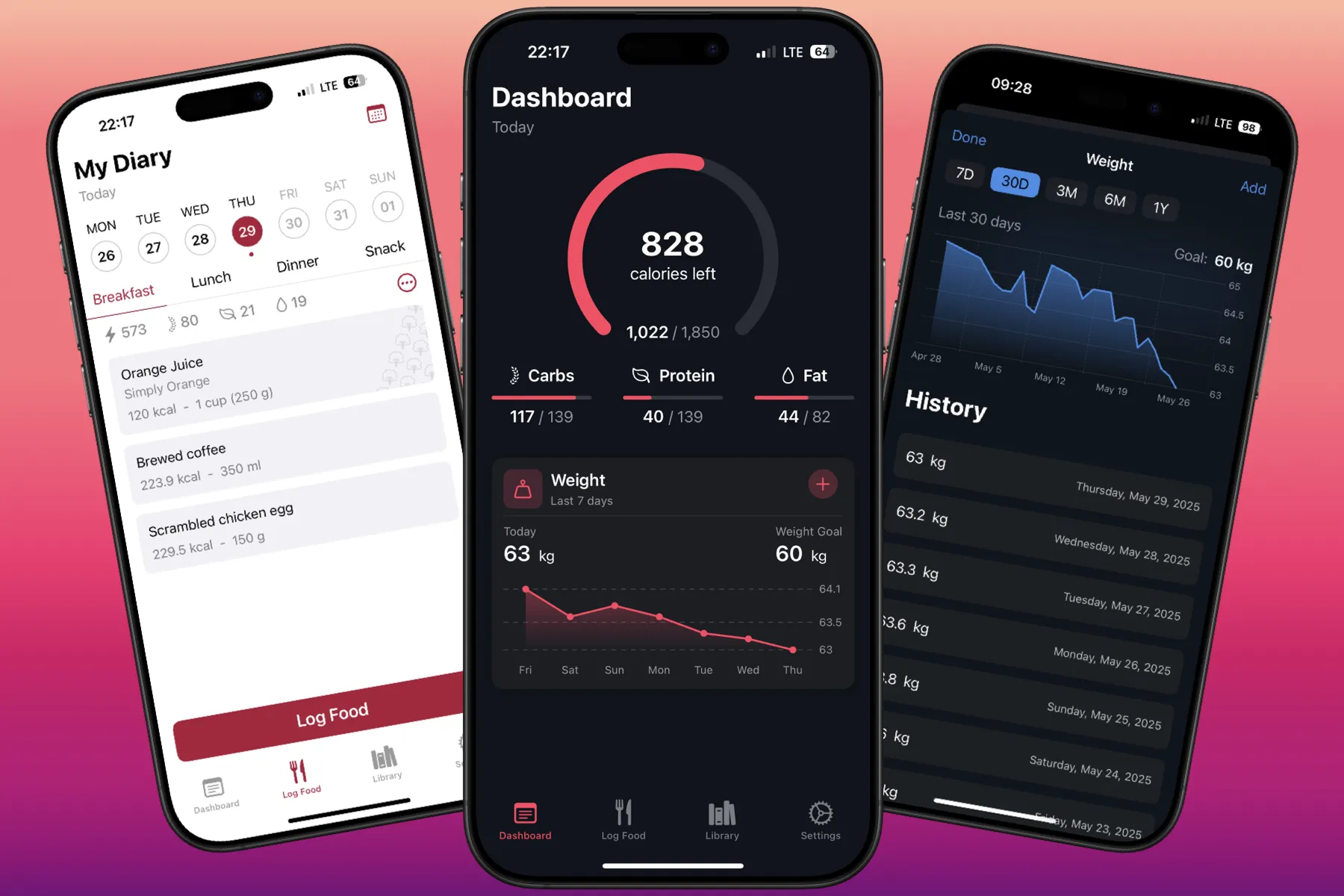 Three screenshots of Nunch iOS app Three screenshots of Nunch iOS app