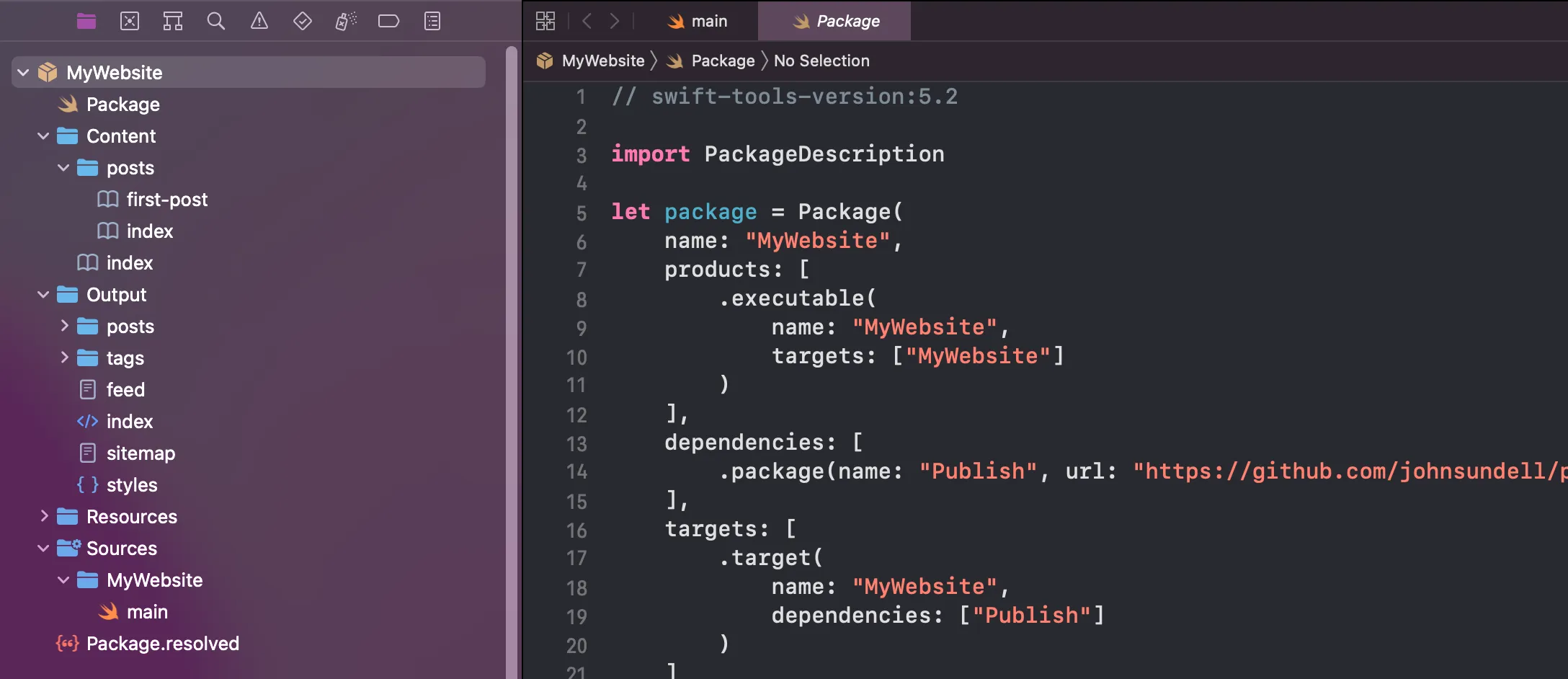 Folder structure of projects generated by Publish Folder structure of projects generated by Publish
