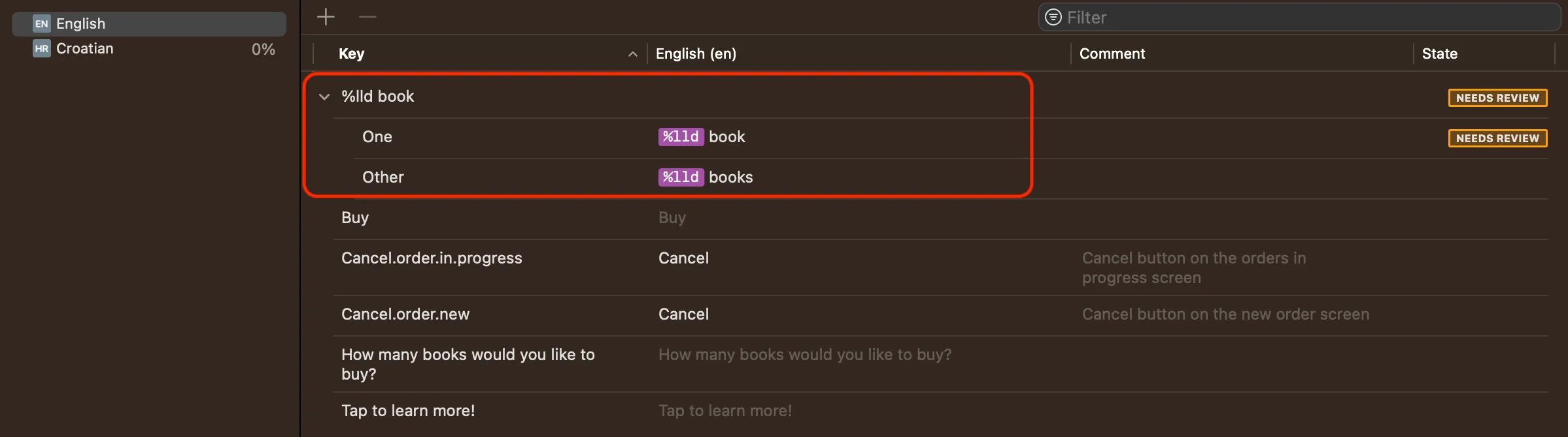 String Catalog in Xcode vary by plural option String Catalog in Xcode with vary by plural option