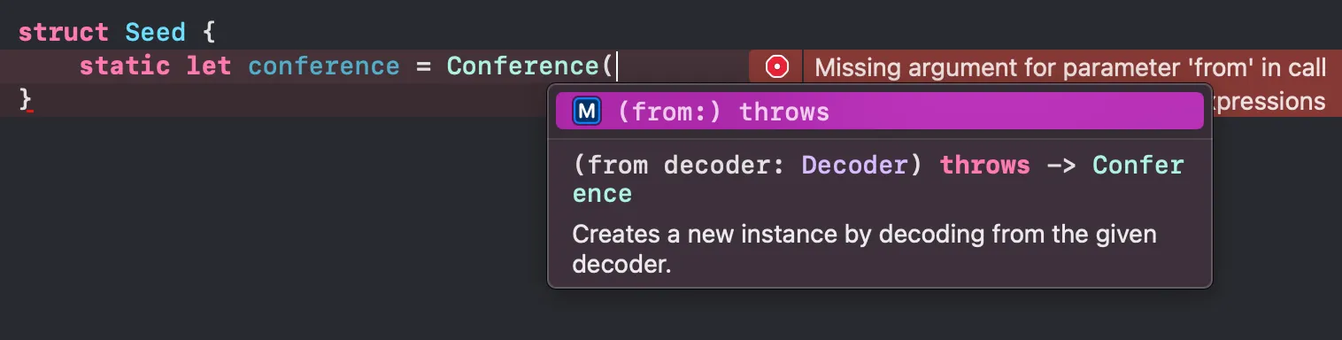 Initializing a struct with a custom codable initializer has no stored properties to define Initializing a struct with a custom codable initializer has no stored properties to define
